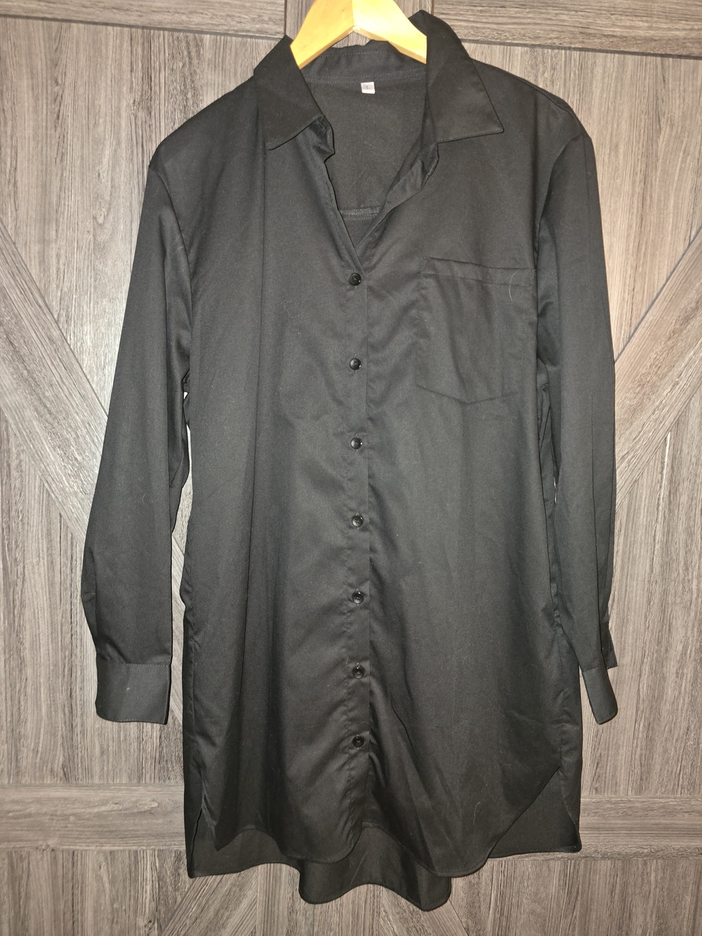 Black Long-Sleeve Button-Up Shirt